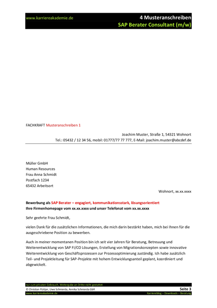 4 x anschreiben sap berater consultant karriereakademie 4 x anschreiben sap berater consultant karriereakademie