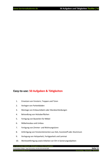 4 X Arbeitszeugnis Tischler Tischlerin Karriereakademie