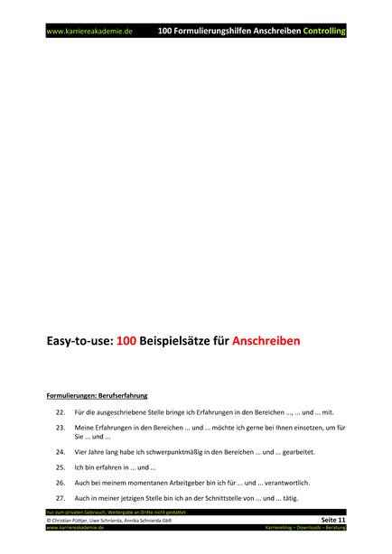Anschreiben Controlling