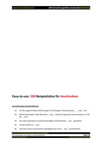 4 x Anschreiben: Marketing Referent (m/w) | Karriereakademie
