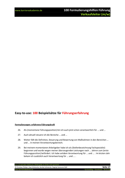 4 X Anschreiben Verkaufsleiter M W Karriereakademie