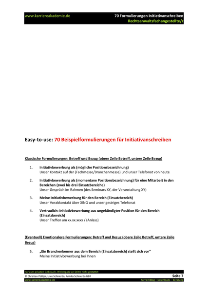 3 X Initiativanschreiben Rechtsanwaltsfachangestellte