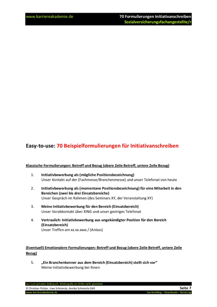 3 X Initiativanschreiben Sozialversicherungsfachangestellte Sozialversicherungsfachangestellter Karriereakademie