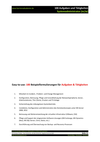 4 X Arbeitszeugnis Systemadministrator Mw Karriereakademie