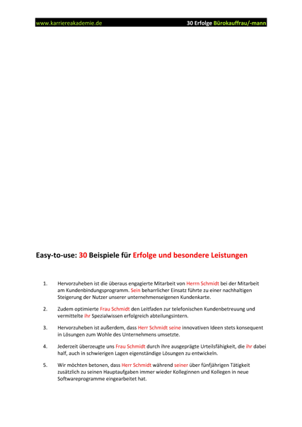 4 X Arbeitszeugnis Bürokauffrau Bürokaufmann Karriereakademie