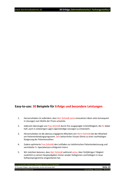 4 X Arbeitszeugnis Zahnmedizinische Fachangestellte