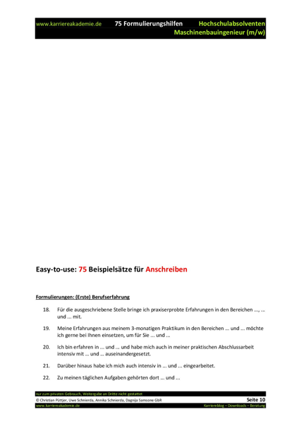 4 X Anschreiben Absolvent Ingenieur Maschinenbau M W Karriereakademie