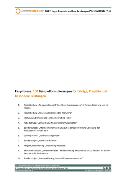 5 X Lebenslauf Leiter Personal M W Karriereakademie