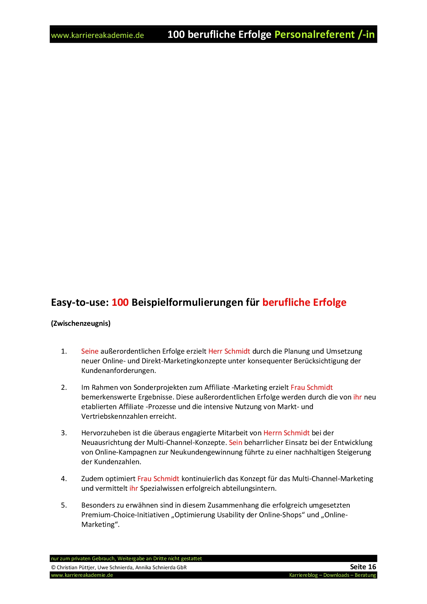 4 X Zwischenzeugnisse Muster Personalreferent In Karriereakademie