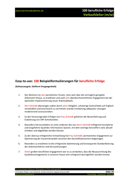 4 X Arbeitszeugnis Verkaufsleiter Mw Karriereakademie