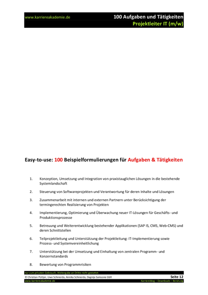 4 X Anschreiben Projektleiter It Mw Karriereakademie