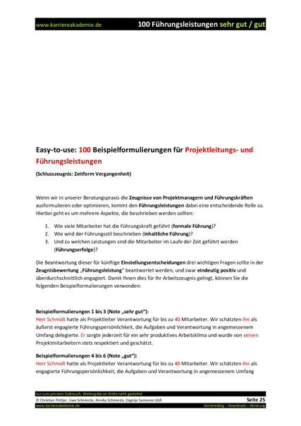 4 X Arbeitszeugnis Projektleiter It M W Karriereakademie