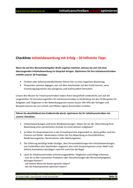 3 X Initiativanschreiben Bürokauffrau Bürokaufmann Karriereakademie