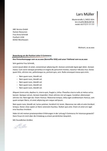 Bewerbungsdesign Führungskraft - Variante 2 | Karriereakademie