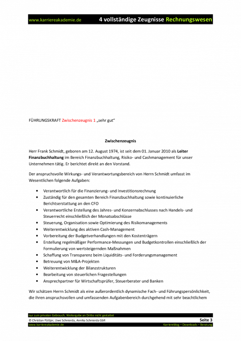 4 X Zwischenzeugnis Leiter Finanzbuchhaltung M W Karriereakademie