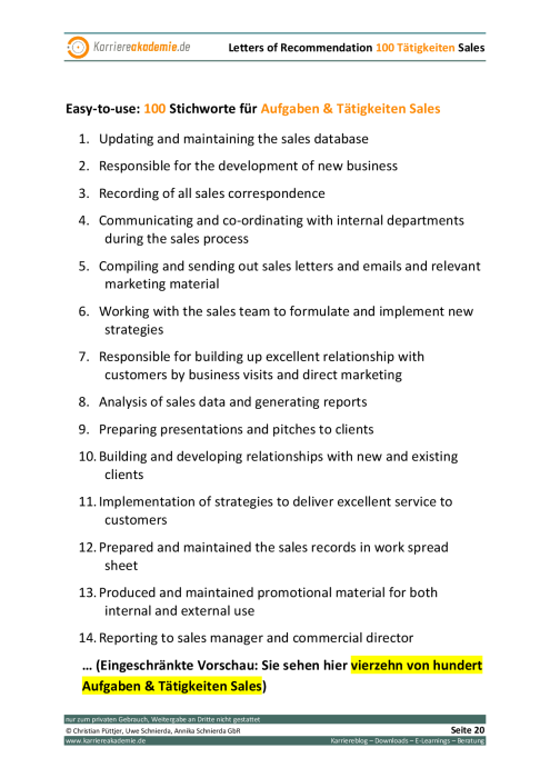Sales Manager 4 Letters of Recommendation | Karriereakademie